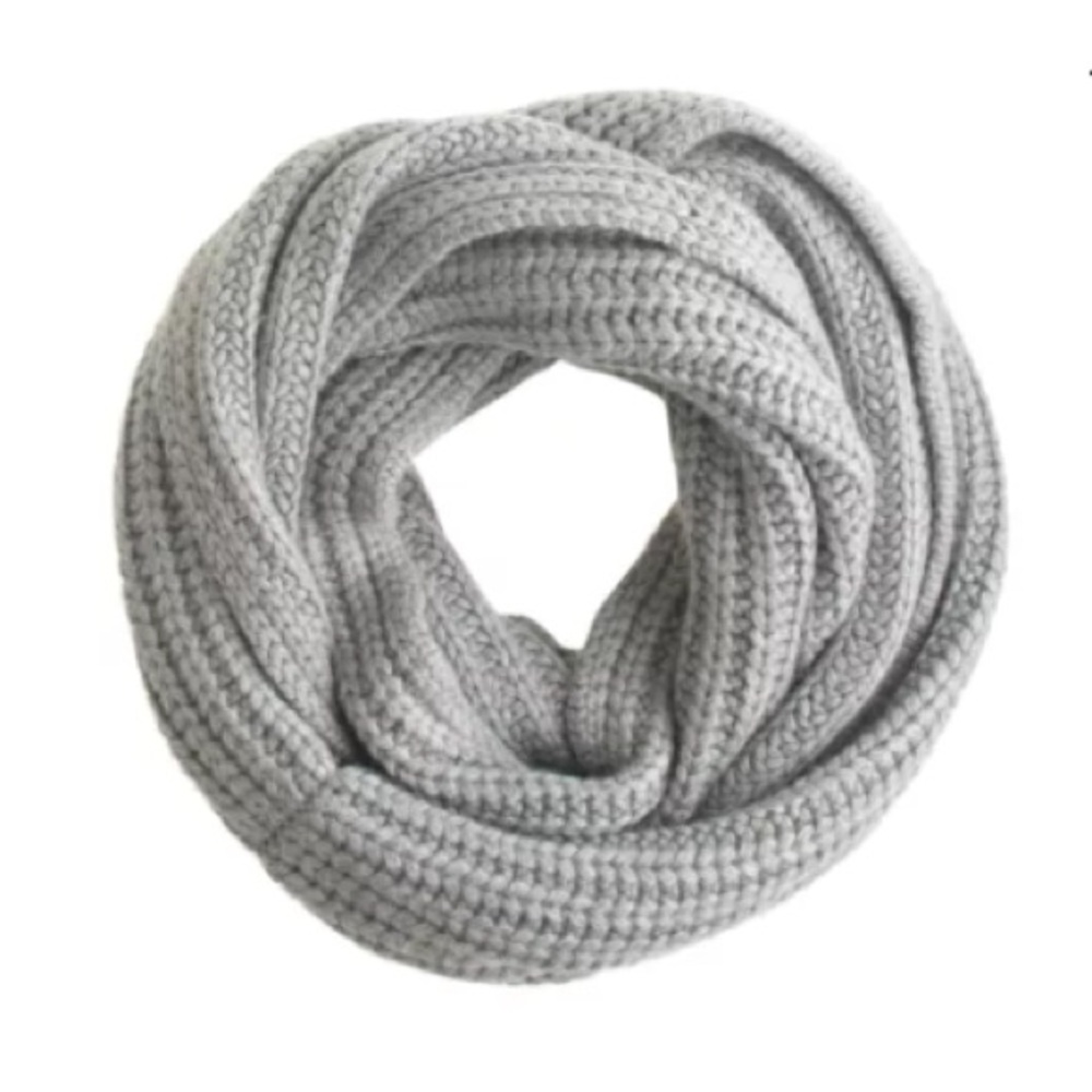 J. Crew chunky cashmere blend grey infinity scarf